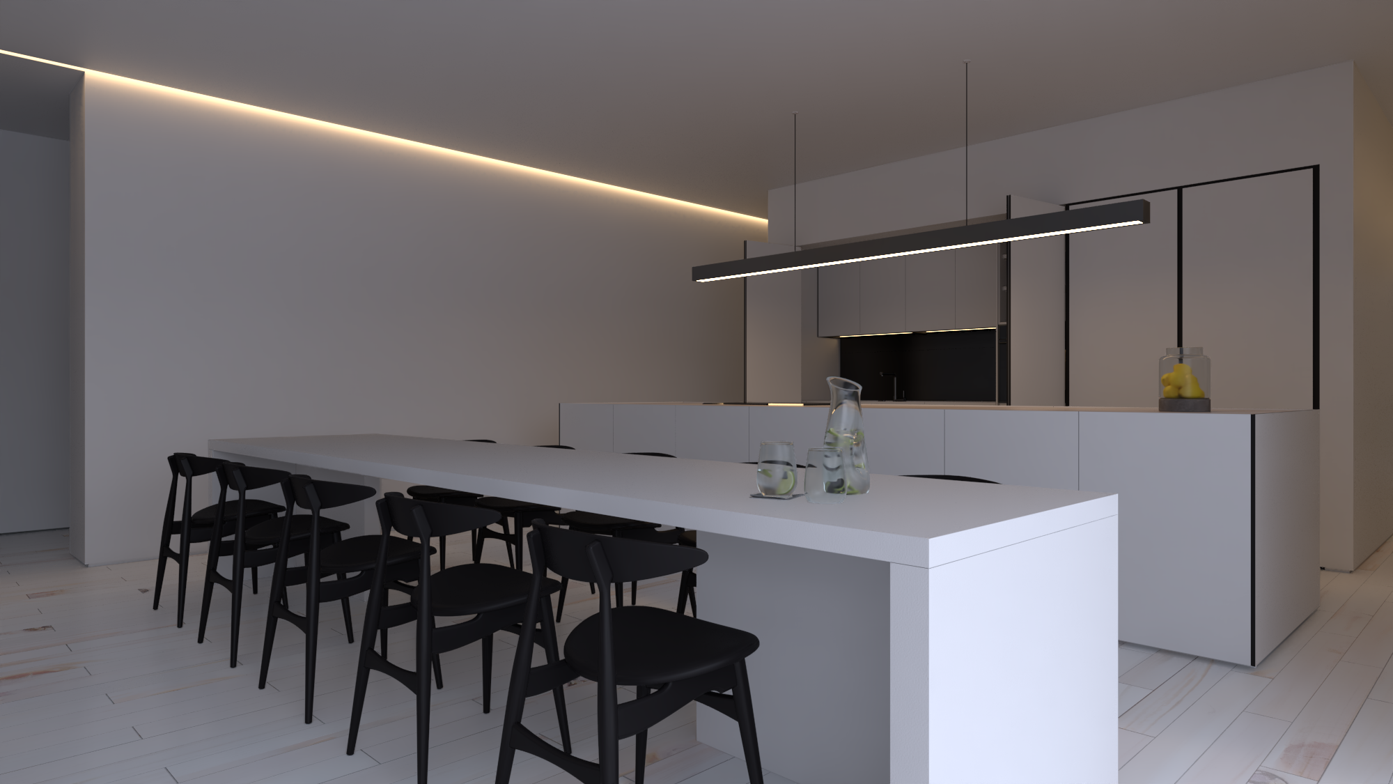 WHITE H · Comedor y cocina