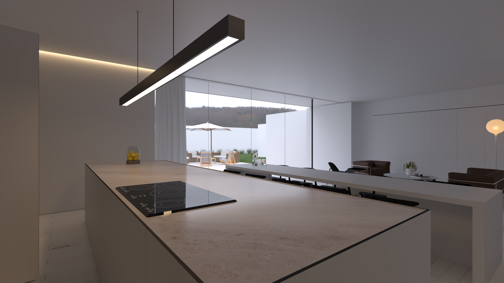 WHITE H · Cocina y área social